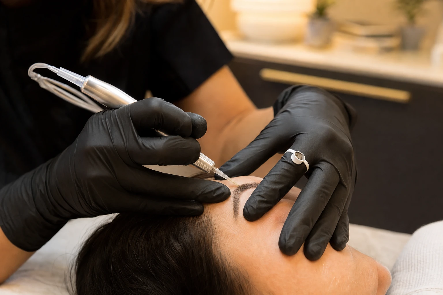 Cosmetic (permanent-makeup) tattooing on the face