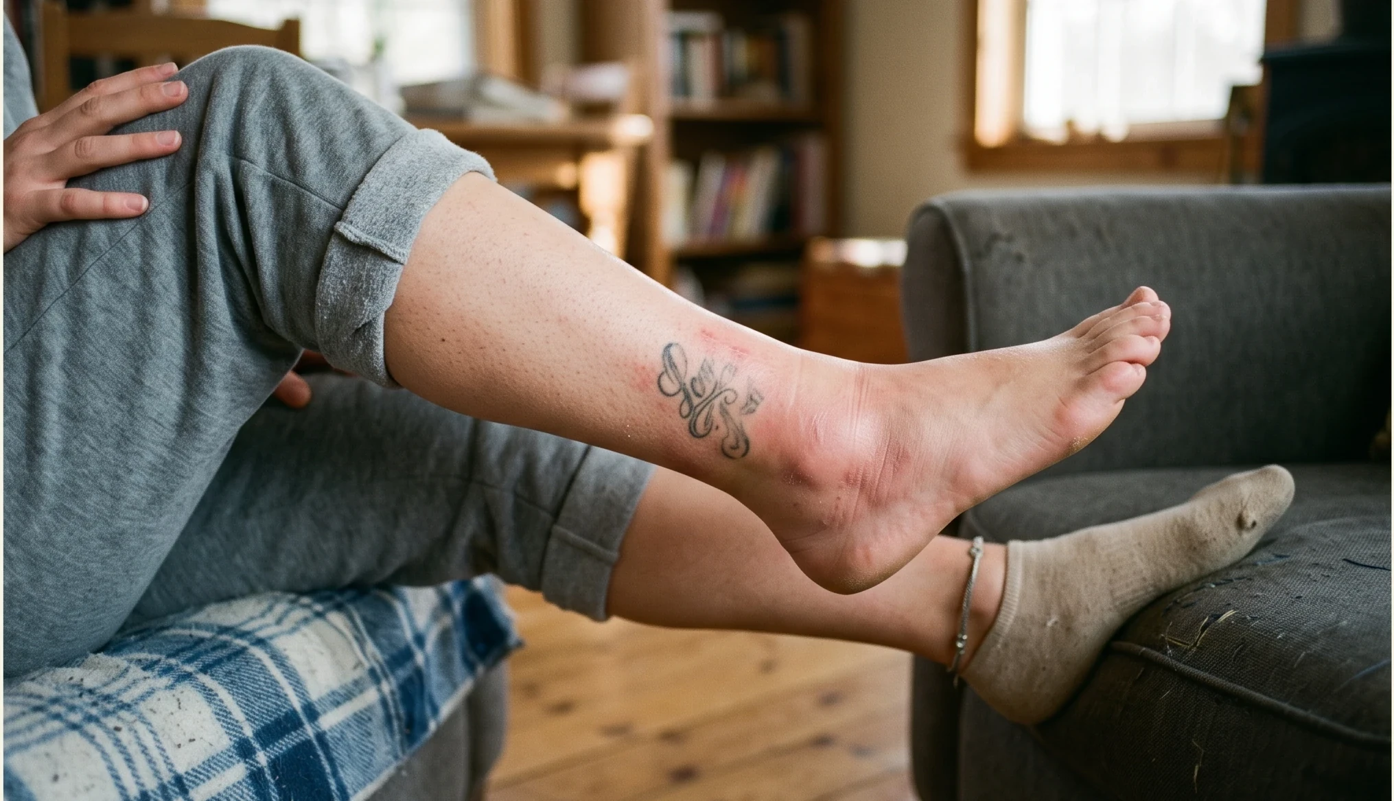 A tattoo undergoing laser removal