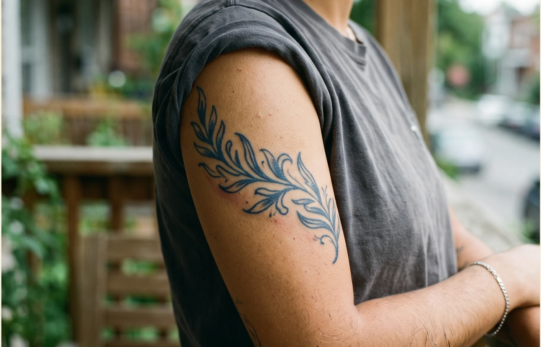 A blue tattoo, which needs a 694/755nm laser