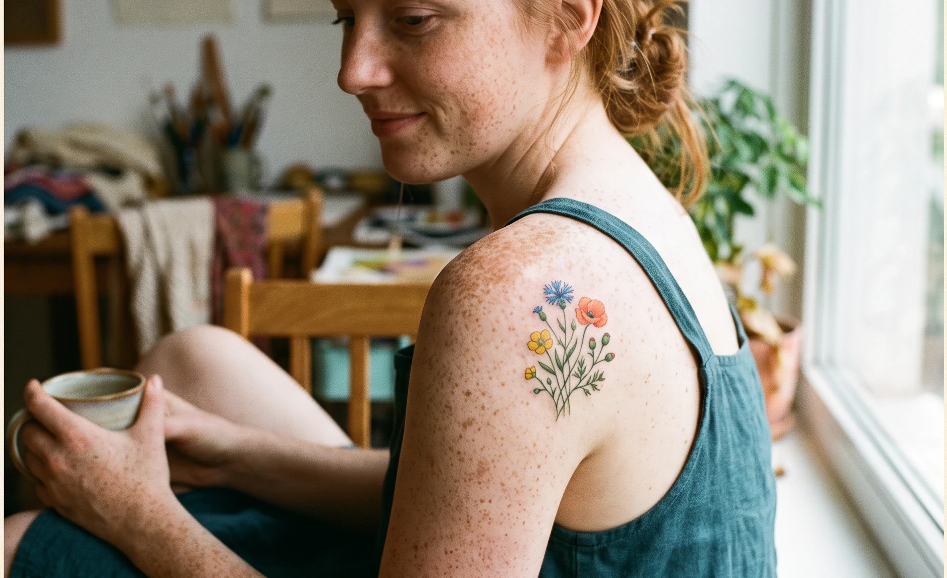 A tattoo undergoing laser removal