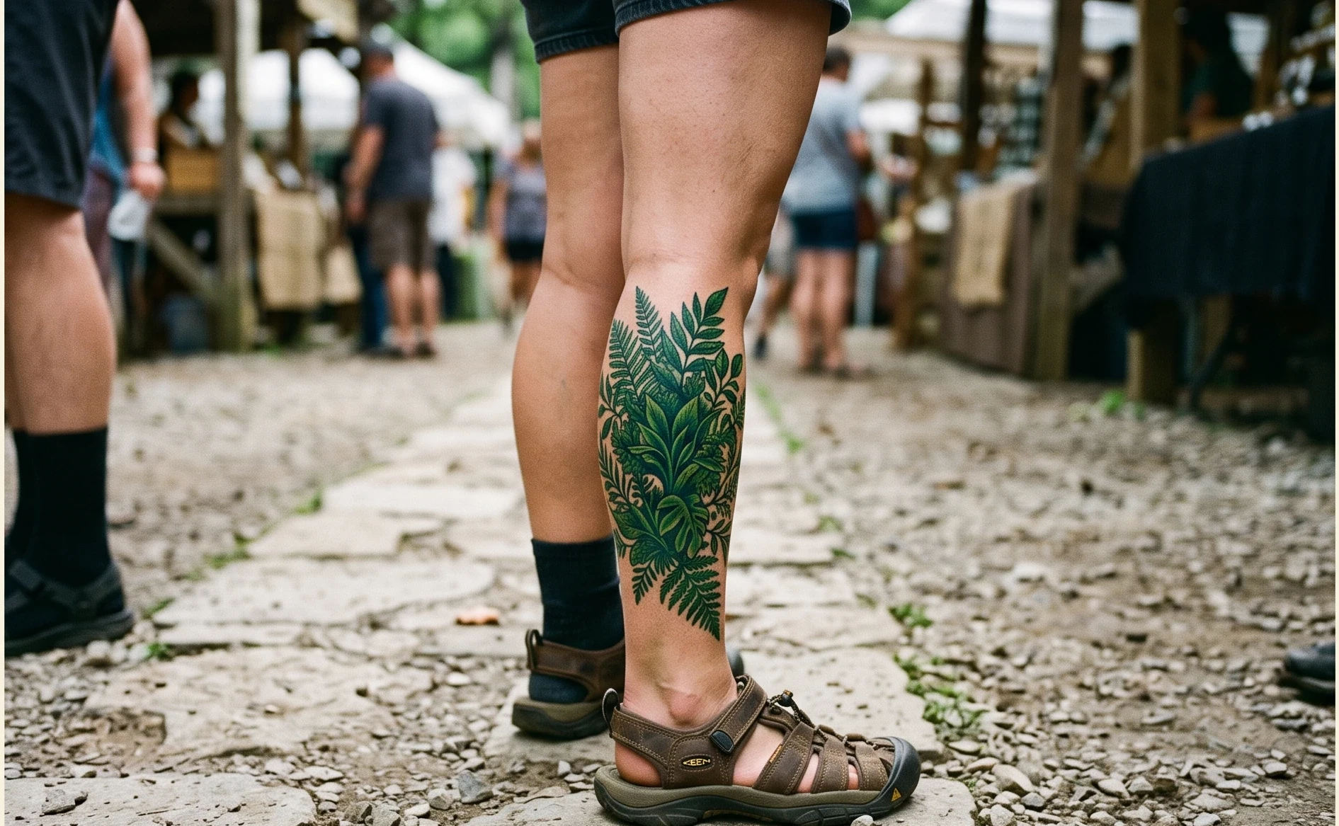 A green tattoo — one of the harder colours to clear