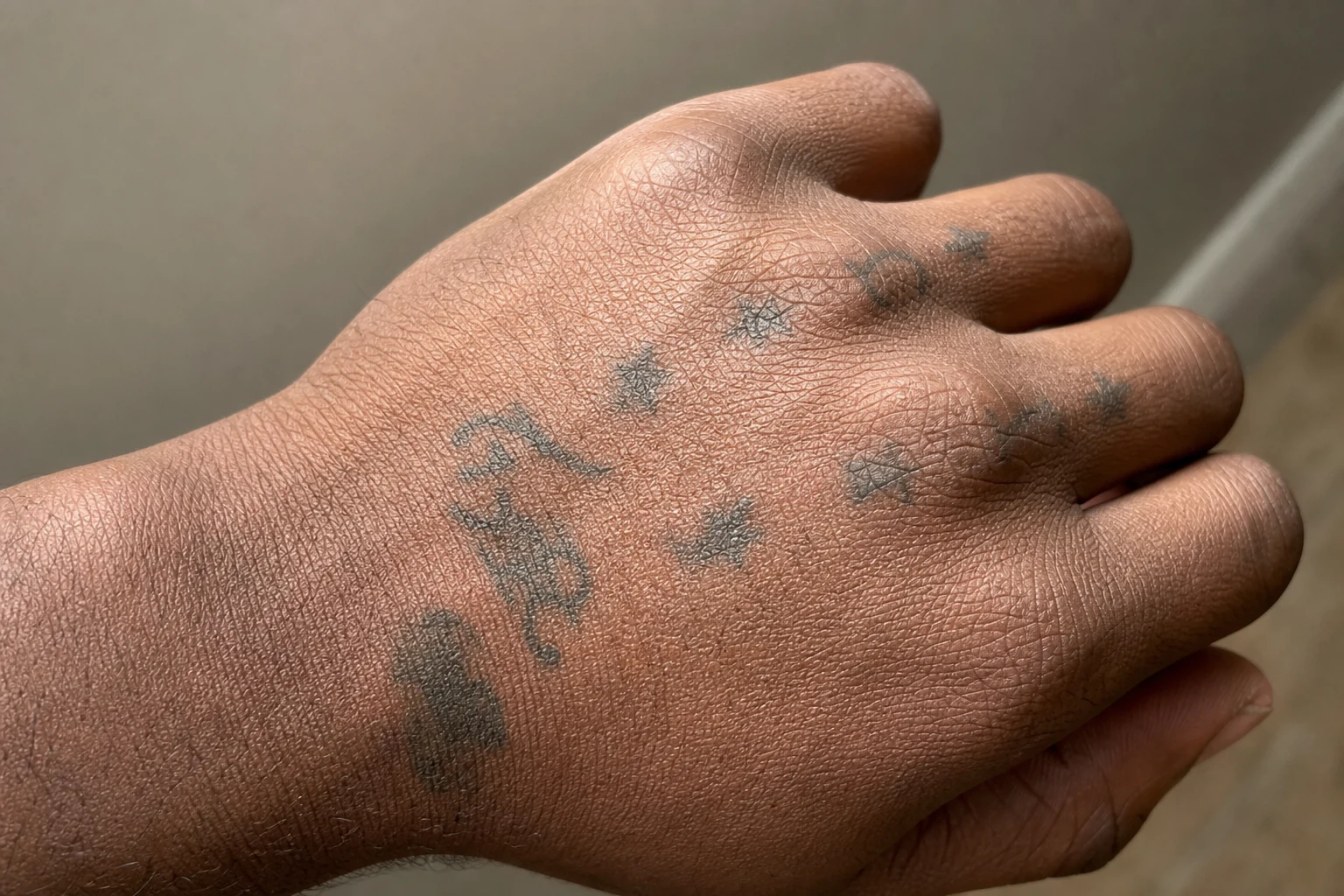 Hands and fingers clear slowly